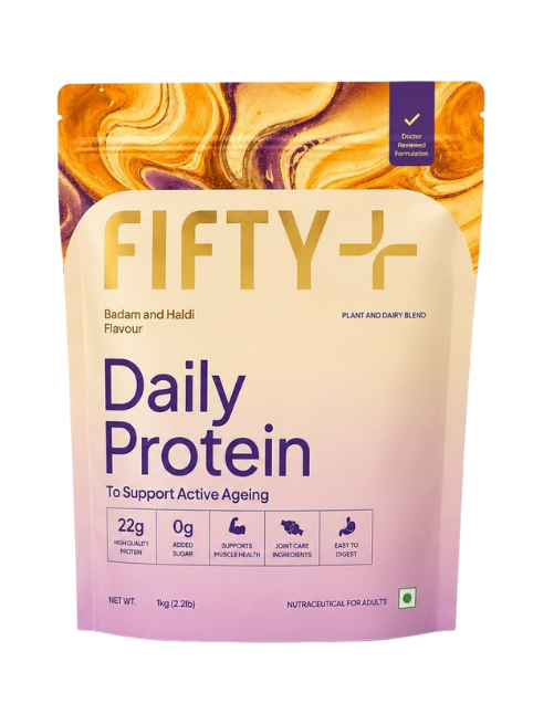 Fifty+ Daily Protein pouch, Badam and Haldi flavour, 1kg
